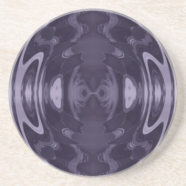 Purple Liquid Mirror Abstract Pattern Art Drink Coaster (Front)