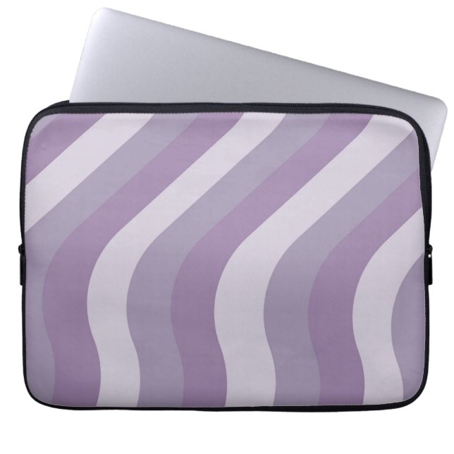 Purple Liquid Swirl Flow Groovy Stripe Y2K Pattern Laptop Sleeve (Front)