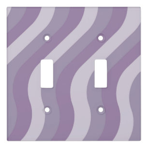 Purple Liquid Swirl Flow Groovy Stripe Y2K Pattern Light Switch Cover
