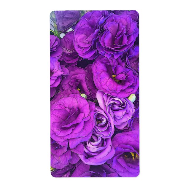 Purple Lisianthus Flowers Label (Front)