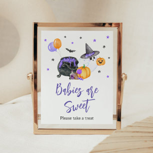 Purple Little Boo Baby Shower Babies are Sweet Poster