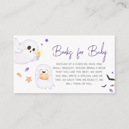 Purple Little Boo Halloween Books for Baby Enclosure Card