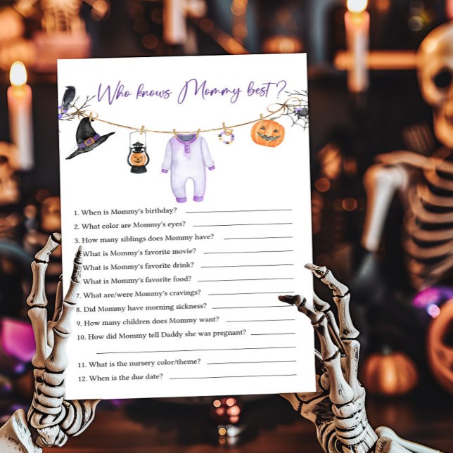 Purple Little Boo Who knows Mommy Best Game (Halloween Baby Clothes Baby Shower Who knows Mommy Best Game)