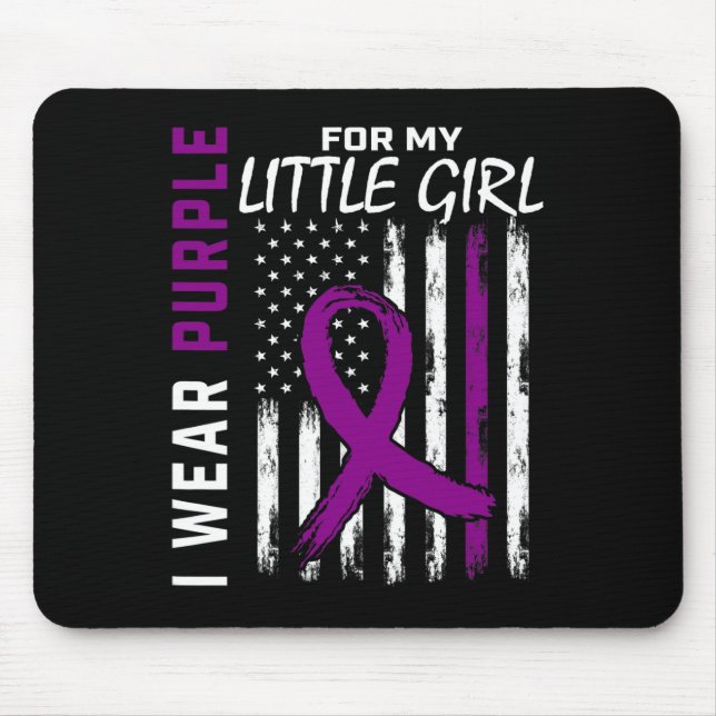 Purple Little Girl Daughter Epilepsy Awareness Ame Mouse Pad (Front)