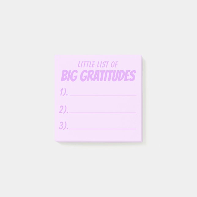 Purple Little List Of Big Gratitude Post-it Notes (Front)