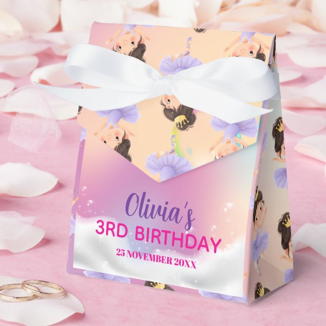 Purple Little Princess Ball Favor Boxes (Wedding)