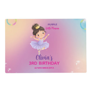 Purple Little Princess Ball Laminated Placemat