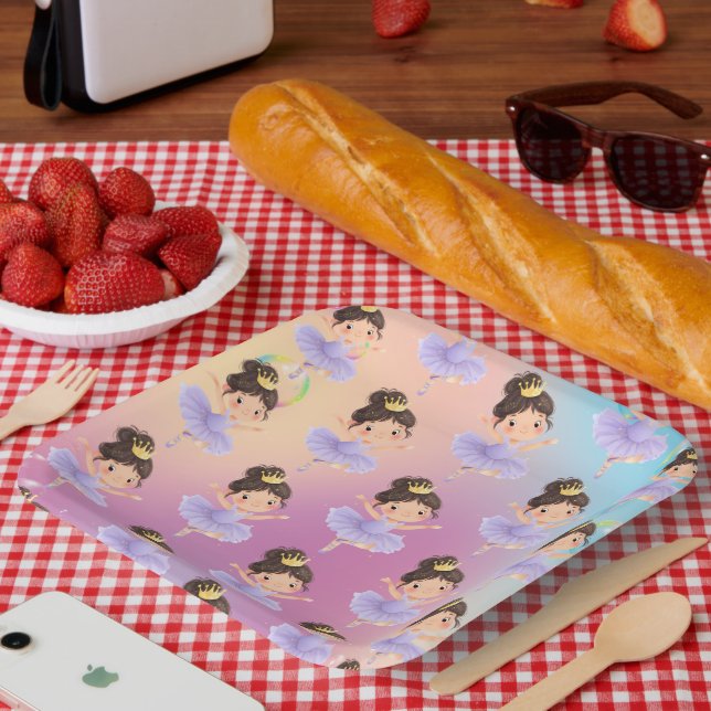 Purple Little Princess Ball Paper Plates (Picnic)