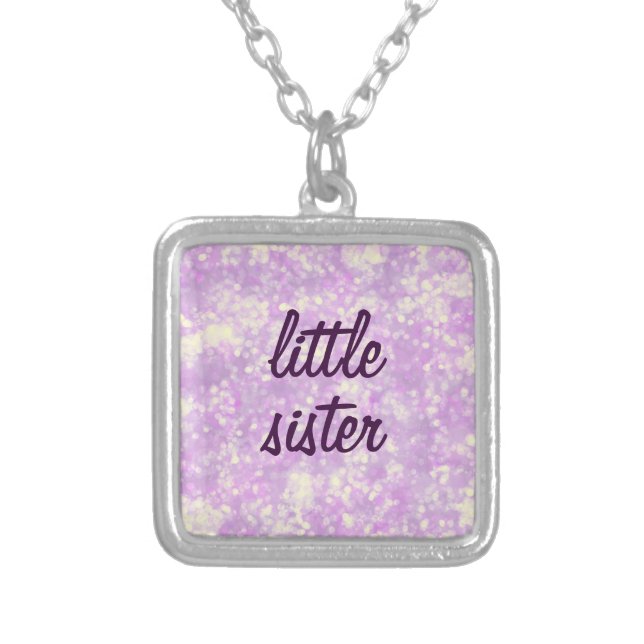 Purple Little Sister Silver Plated Necklace (Front)