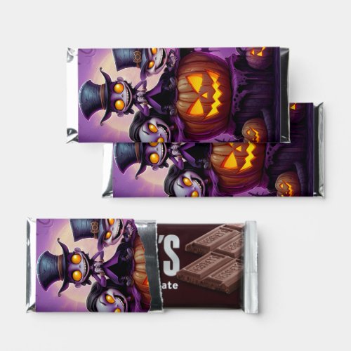 Purple little wizard pagan monsters cute Halloween Hershey Bar Favors