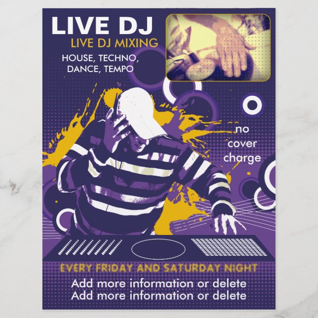 Purple Live DJ Flyer (Front)