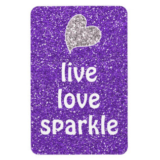 Purple Live Love Sparkle Quote Magnet