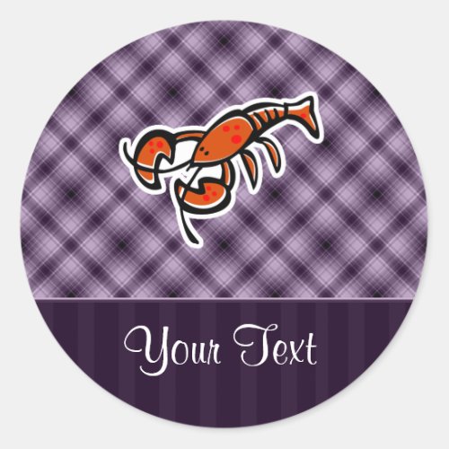 Purple Lobster Classic Round Sticker