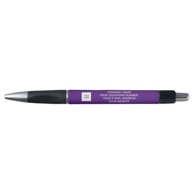 Purple Logo corporate Business Company simple Pen (Front)