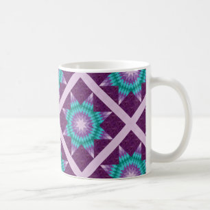 Purple Lone Star Quilt Design Coffee Mug