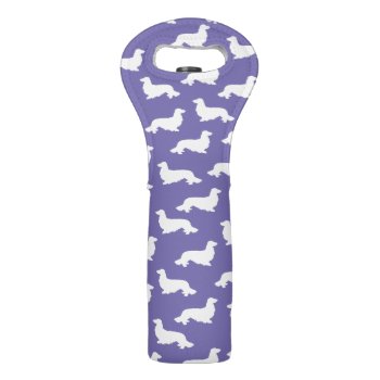 Purple Long Hair Dachshund Wine Tote Bag Gift by Smoothe1 at Zazzle