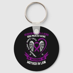 Purple Loss of my Mother In Law Pancreatic Cancer Keychain