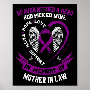Purple Loss of my Mother In Law Pancreatic Cancer Poster