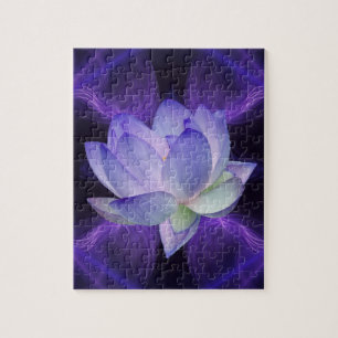Purple Lotus and sacred geometry Jigsaw Puzzle