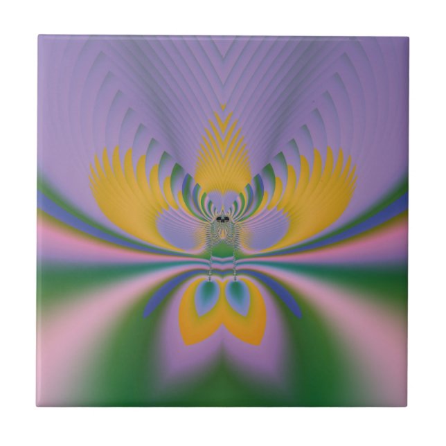 Purple Lotus Ceramic Tile (Front)