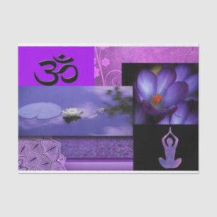 Purple Lotus & Crown Chakra Meditation Collage Tissue Paper