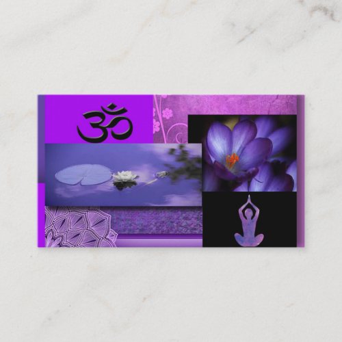 Purple Lotus  Crown Chakra Meditation Instructor Business Card