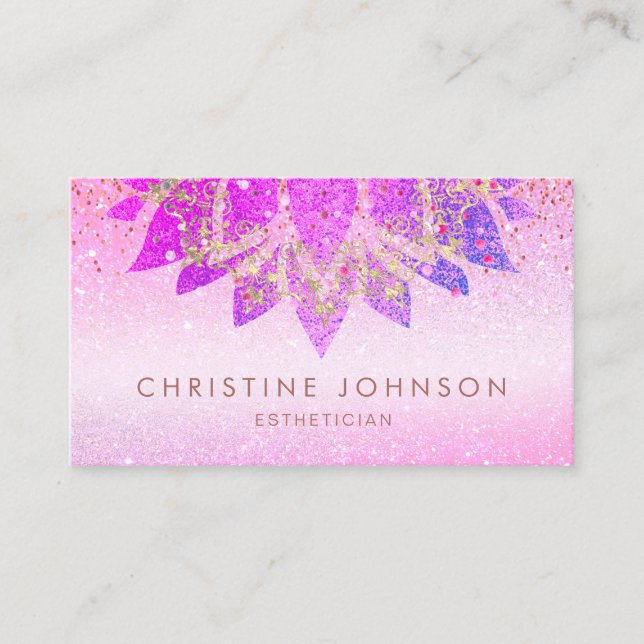 purple lotus design business card (Front)