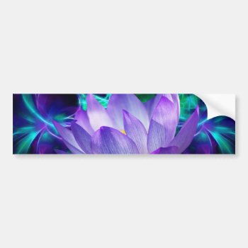 Purple Lotus Flower And Its Meaning Bumper Sticker by laureenr at Zazzle