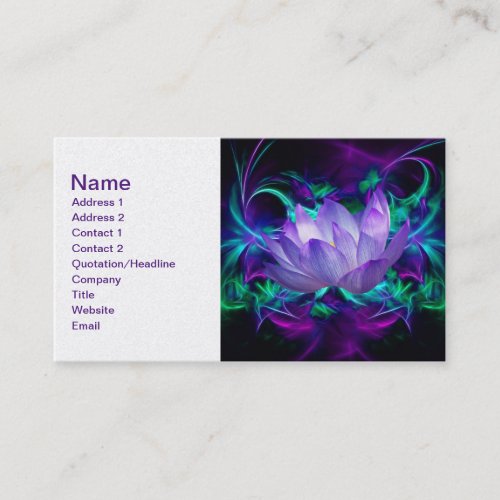 Purple lotus flower and its meaning business card