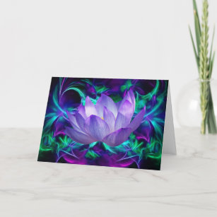 Purple lotus flower and its meaning card