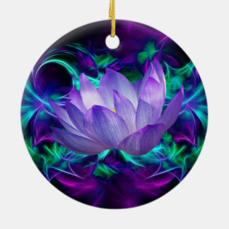 Purple lotus flower and its meaning ceramic ornament
