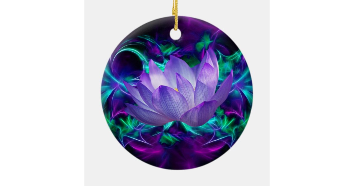 Purple lotus flower and its meaning ceramic ornament | Zazzle