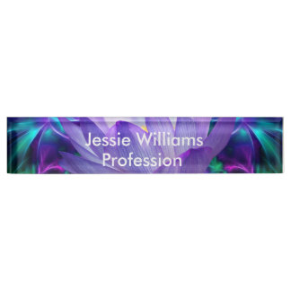 Purple lotus flower and its meaning desk name plate