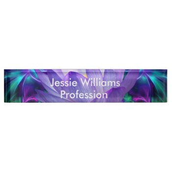 Purple Lotus Flower And Its Meaning Desk Name Plate by laureenr at Zazzle