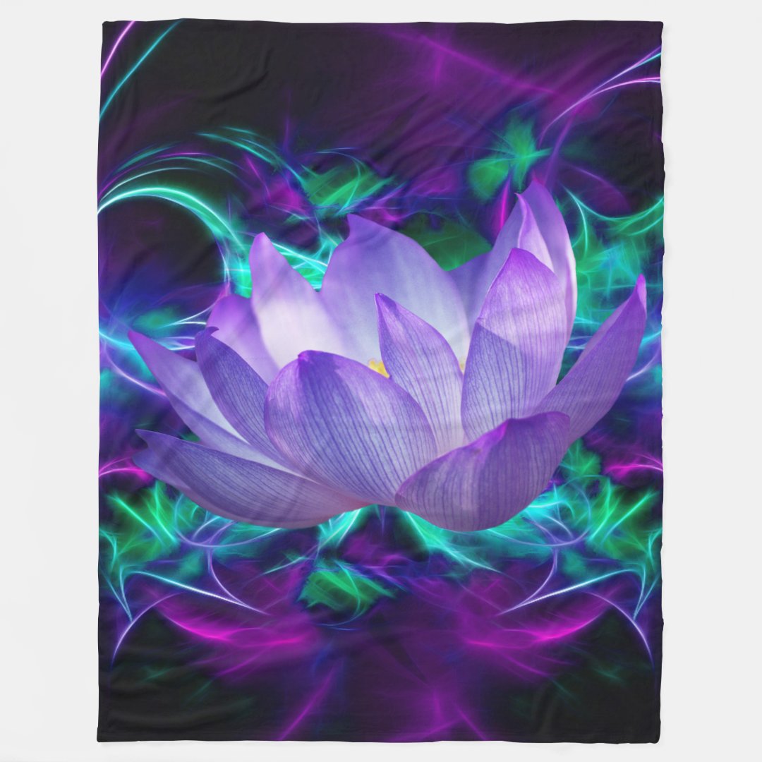 Purple lotus flower and its meaning fleece blanket Zazzle