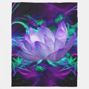 Purple Lotus Flower And Its Meaning Fleece Blanket by laureenr at Zazzle