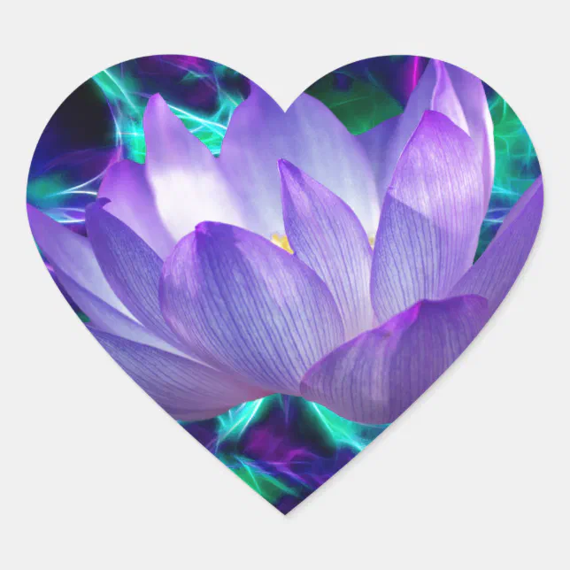 Purple lotus flower and its meaning heart sticker Zazzle