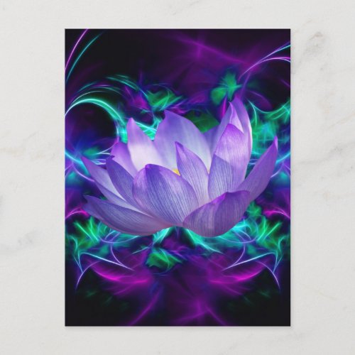 Purple lotus flower and its meaning postcard