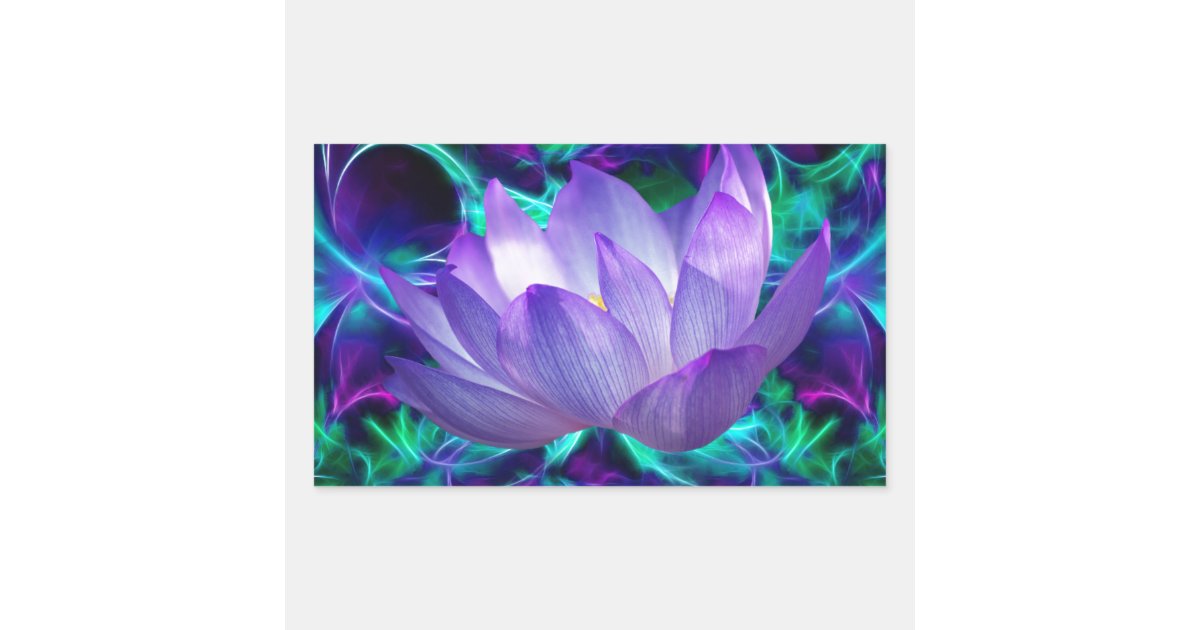 Purple lotus flower and its meaning rectangular sticker | Zazzle
