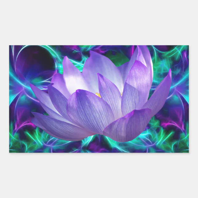 Purple lotus flower and its meaning rectangular sticker | Zazzle