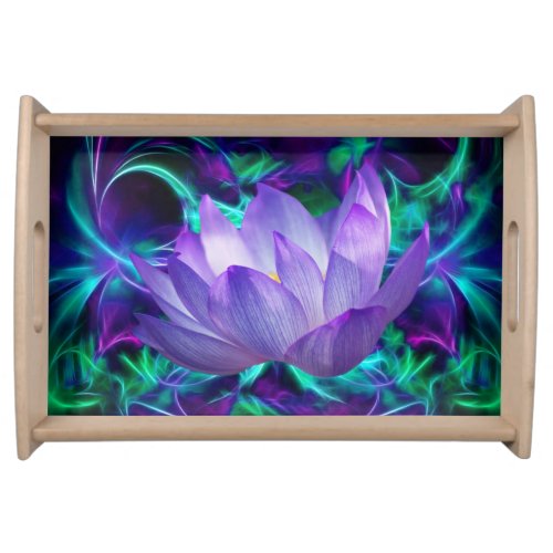 Purple lotus flower and its meaning serving tray
