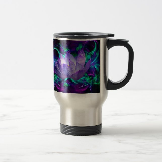 Purple lotus flower and its meaning travel mug (Right)