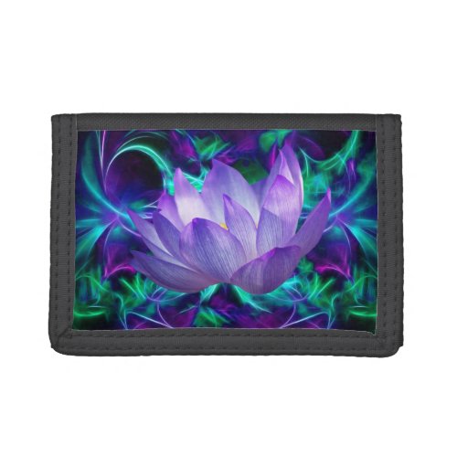 Purple lotus flower and its meaning tri_fold wallet