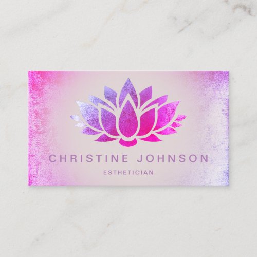 purple lotus flower business card