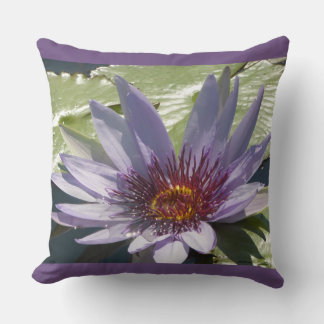 Purple Lotus Flower Close Up Purple Throw Pillow
