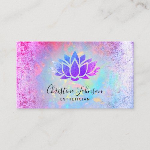 purple lotus flower design logo business card