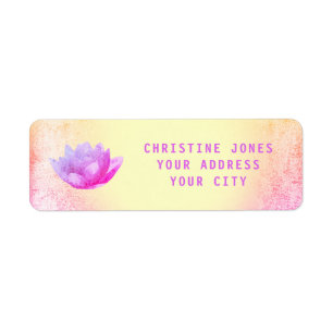 purple lotus flower label
