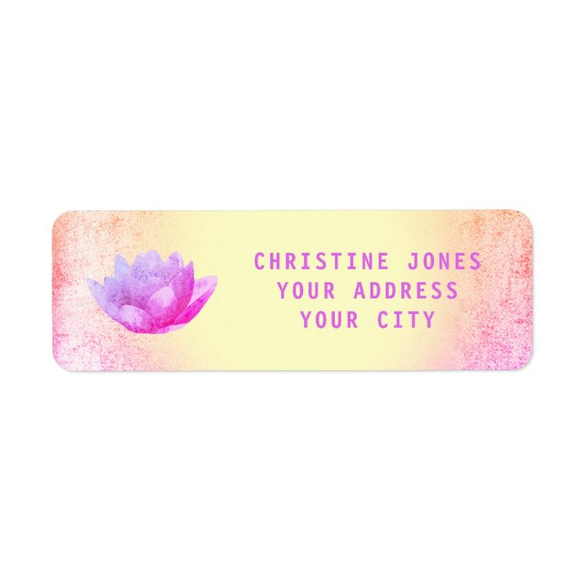 purple lotus flower label (Front)