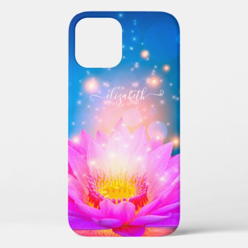  Purple Lotus FlowerLake BlueZen  iPhone 12 Case