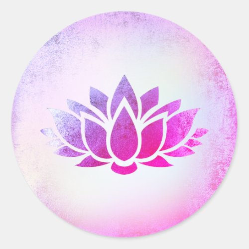 purple lotus flower logo classic round sticker